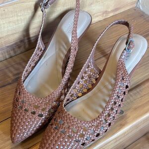 Alfani Brown Woven Slingback Flats